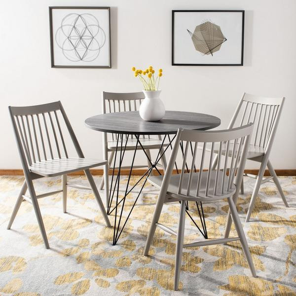 Barkley 19 quotSpindle Dining Chair set of 2 Grey   Midcentury   Dining Chairs   by AED Luxury Home Decor  Houzz