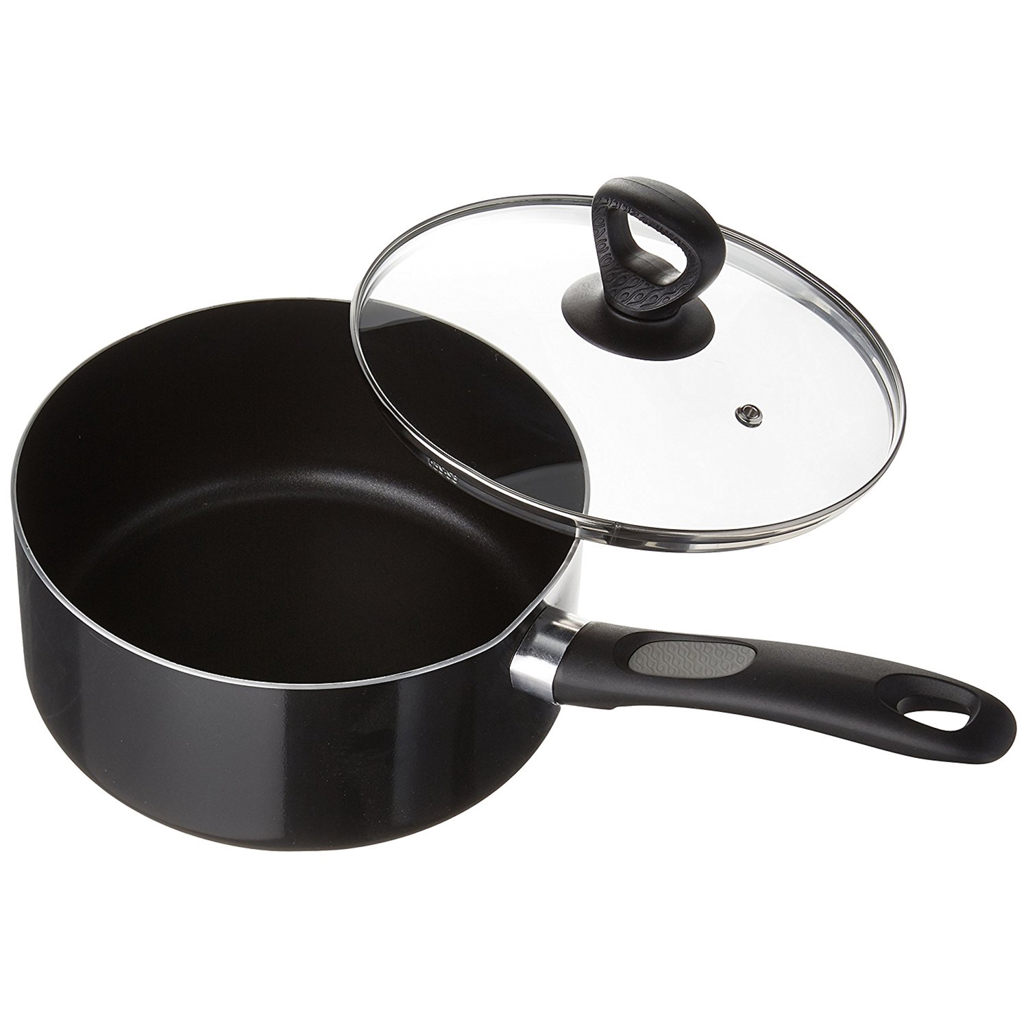 Mirro Get A Grip Aluminum Sauce Pan With Lid 3 qt Black