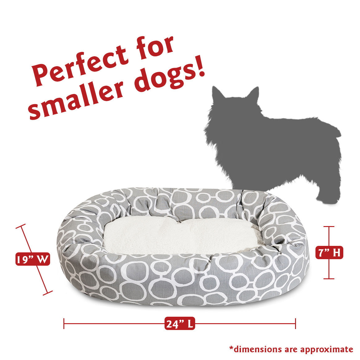 Majestic Pet | Fusion Sherpa Bagel Pet Bed For Dogs， Gray， Small