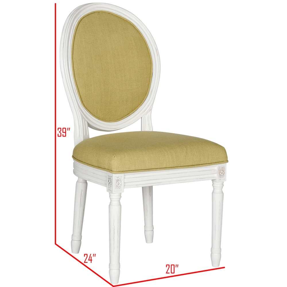 SAFAVIEH Dining Old World Holloway Spring Green/ Cream Parisian Oval Dining Chairs (Set of 2)   19.8\