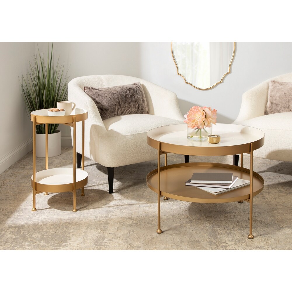 Kate and Laurel Nira Two Tiered Metal Side Table   15x15x24