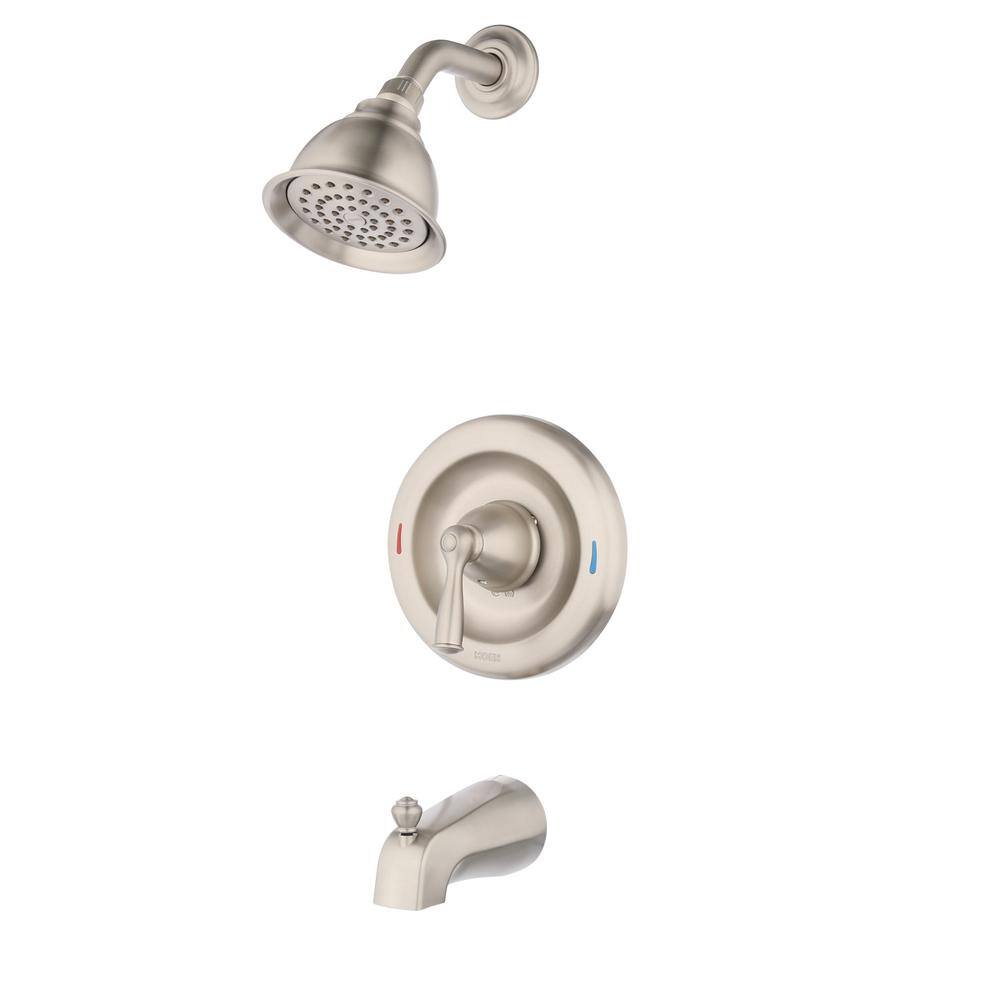 MOEN Banbury Single-Handle 1-Spray 1.75 GPM Tub and Shower Faucet in Spot Resist Brushed Nickel (Valve Included) 82910SRN