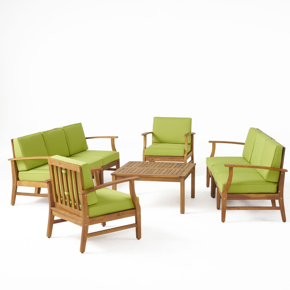 Perla Outdoor Acacia Wood 9 piece Sofa Set by Christopher Knight Home