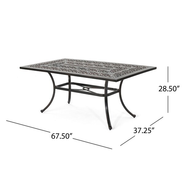 Tucson Outdoor Rectangular Cast Aluminum Dining Table by Christopher Knight Home