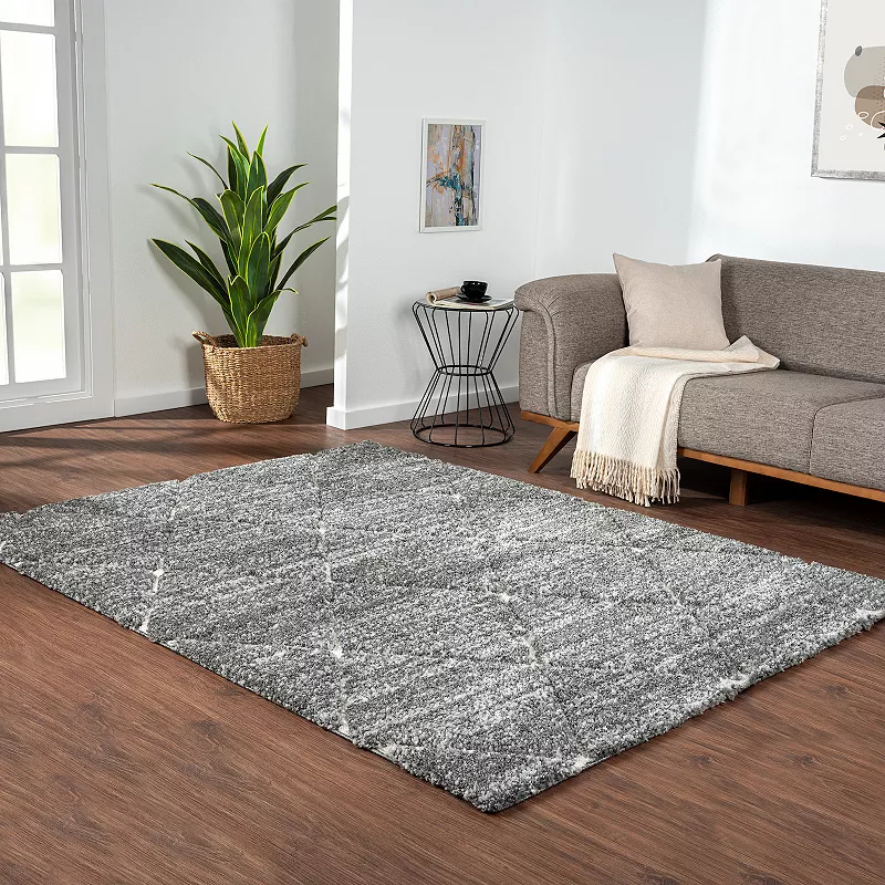 Madison Park Sophia Talas Trellis Woven Plush Shag Area Rug