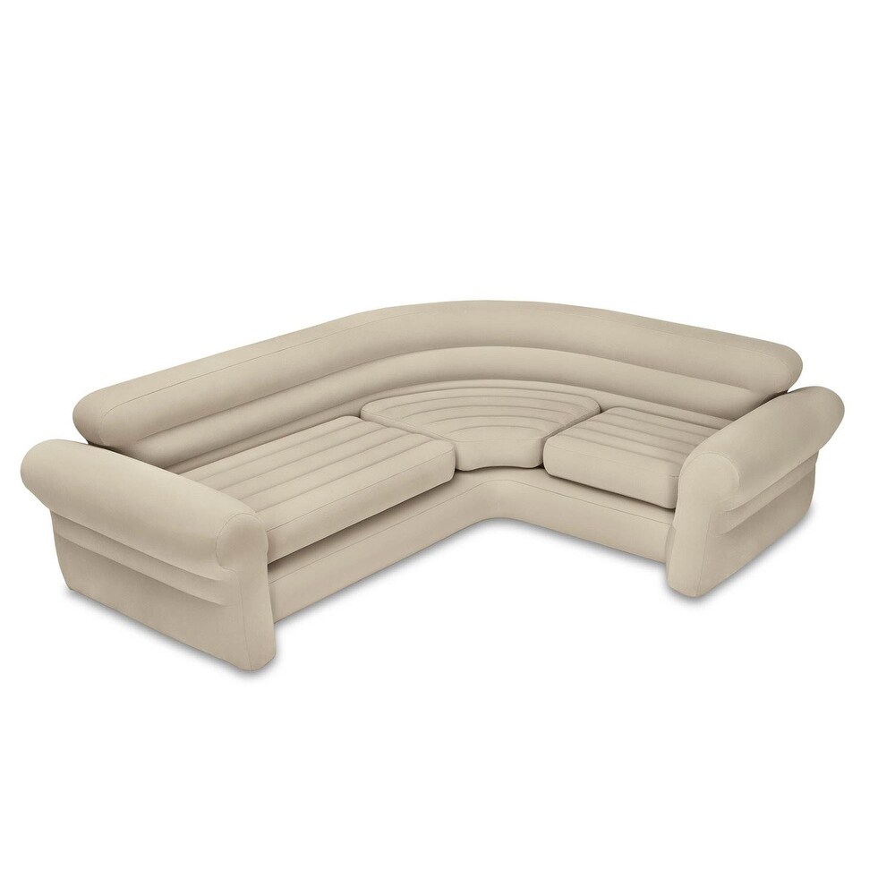 Intex Inflatable Corner Living Room Neutral Sectional Sofa 68575EP (2 Pack)   N/A