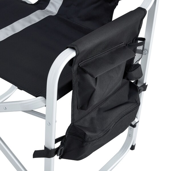 2-piece Folding Chair with Side Table and Storage Pockets，Lightweight Chair for Outdoor Camping - Overstock - 37530903