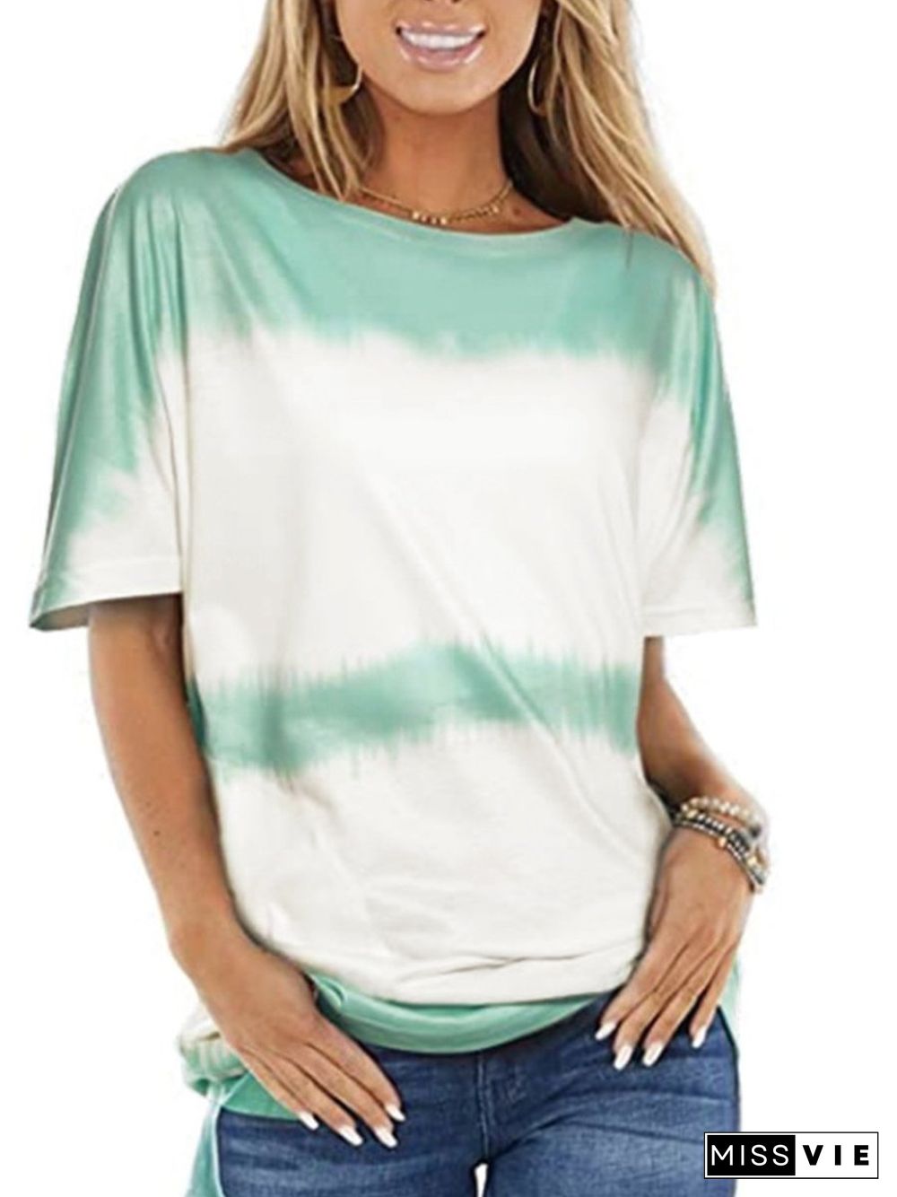 Loose Round Neck Short Sleeve Printed T-shirt