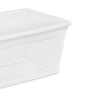 Sterilite 90 Qt. Storage Box with Clear Base and White Lid (4-Pack) 4 x 16668004