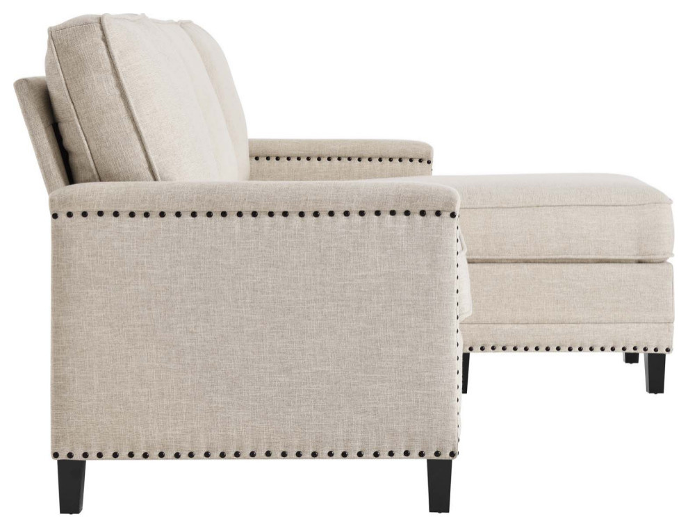 Tonnie Beige Upholstered Fabric Sectional Sofa   Transitional   Sectional Sofas   by V.S.D Furniture  Houzz