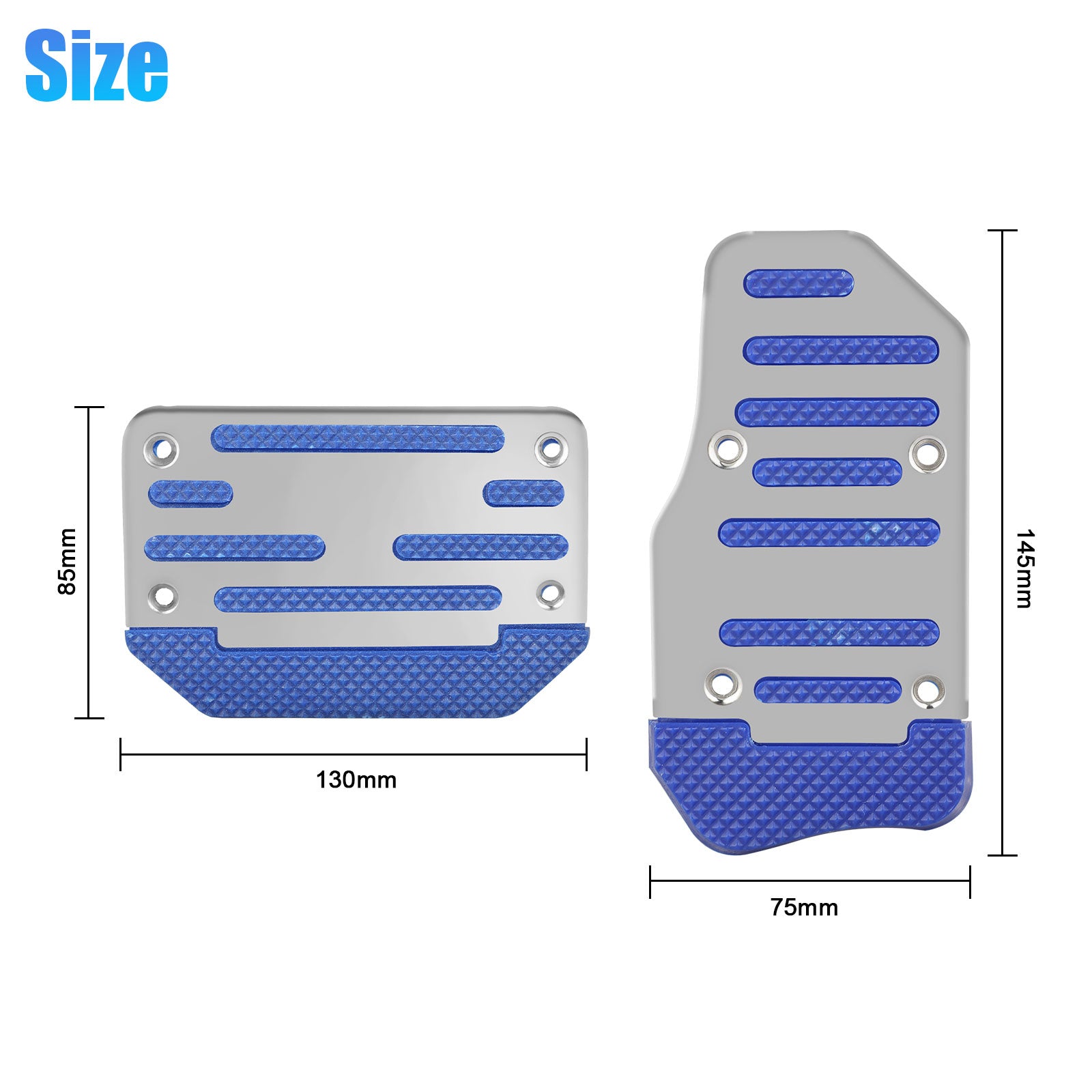 TSV 2pcs Car Gas Brake Pedal Pad Cover， Car Clutch Pads Throttle Brake Pedal， Non-Slip Pedal Pad Footrest Protector， Blue