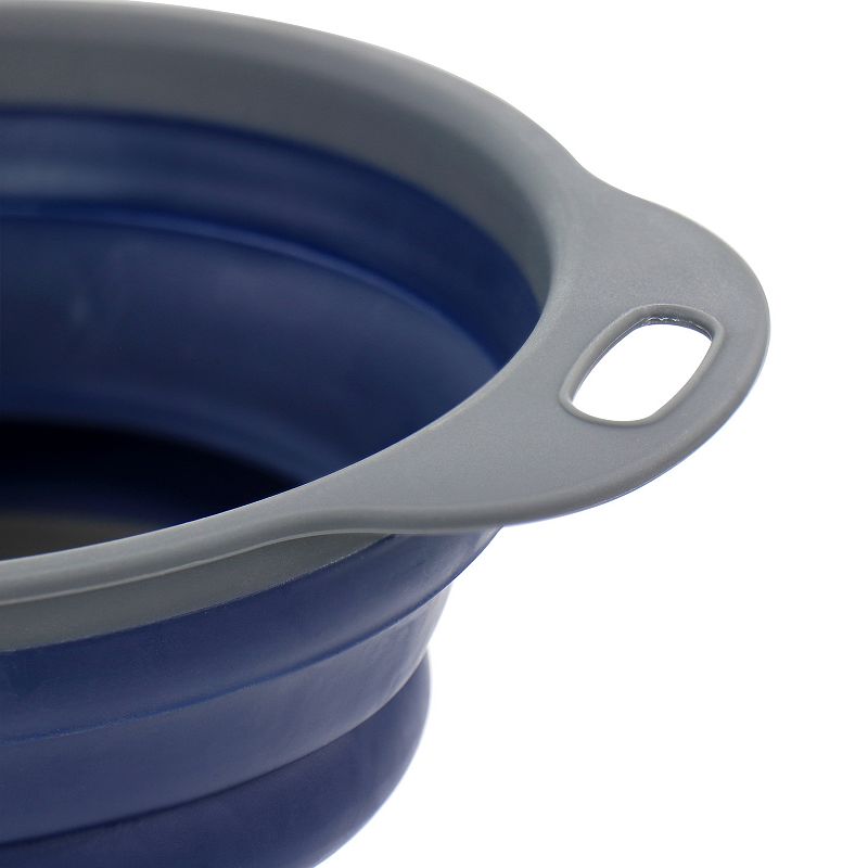 Oster Cocina Bluemarine Collapsible Round Plastic Colander in Blue