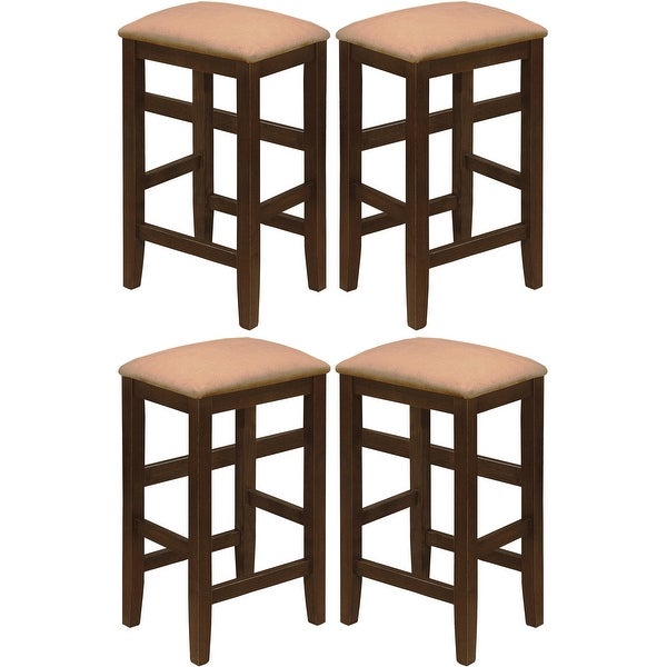 Farmhouse Wood Counter Height Dining Stools (Set of 4)