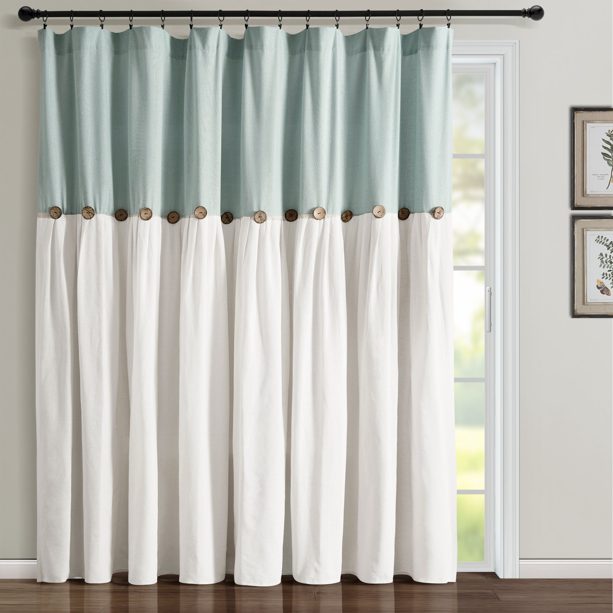 Linen Button Window Curtain Panel