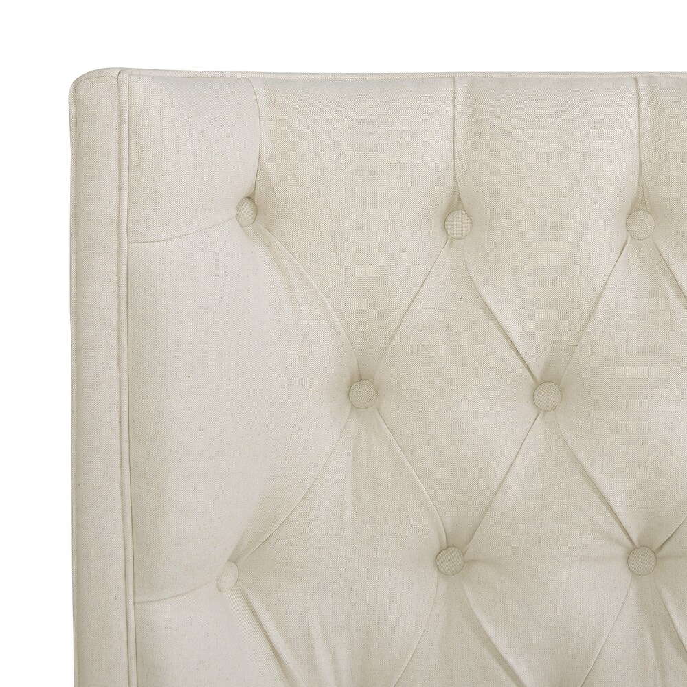 Chateau Linen Upholstered Tufted Shelter Panel Bed