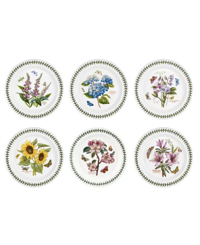 Portmeirion Botanic Garden Dinner Plates Assorted Set of 6