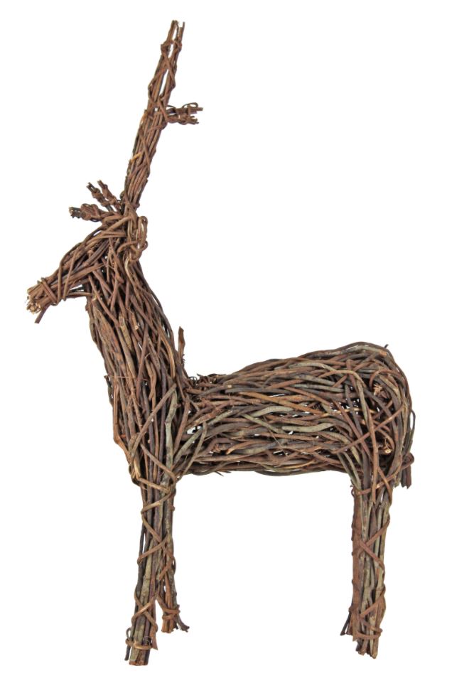 Garden Elements Grapevine Outdoor Garden Statue Wooden Standing Deer, Brown