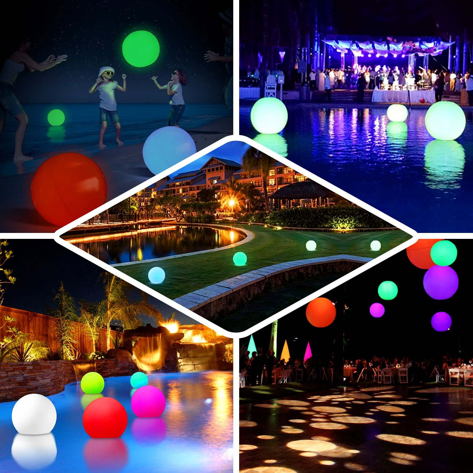 Floating Pool Light Up Glow Ball, Inflatable Outdoor Garden Lights With Remote - 13 RGB Colors and 3 Color Modes 16