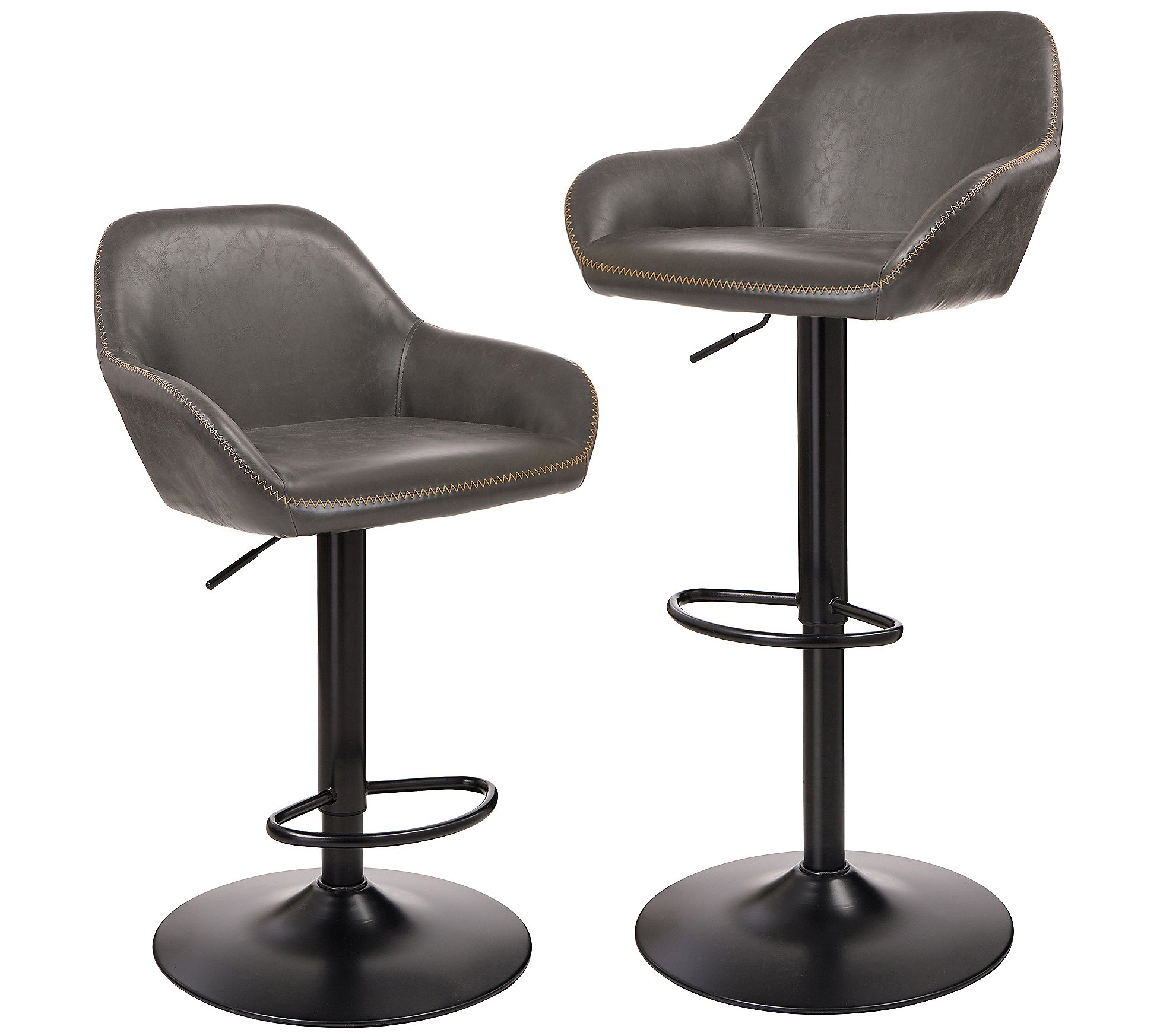 Glitzhome Set of 2 Adjustable Height Swivel BarStools