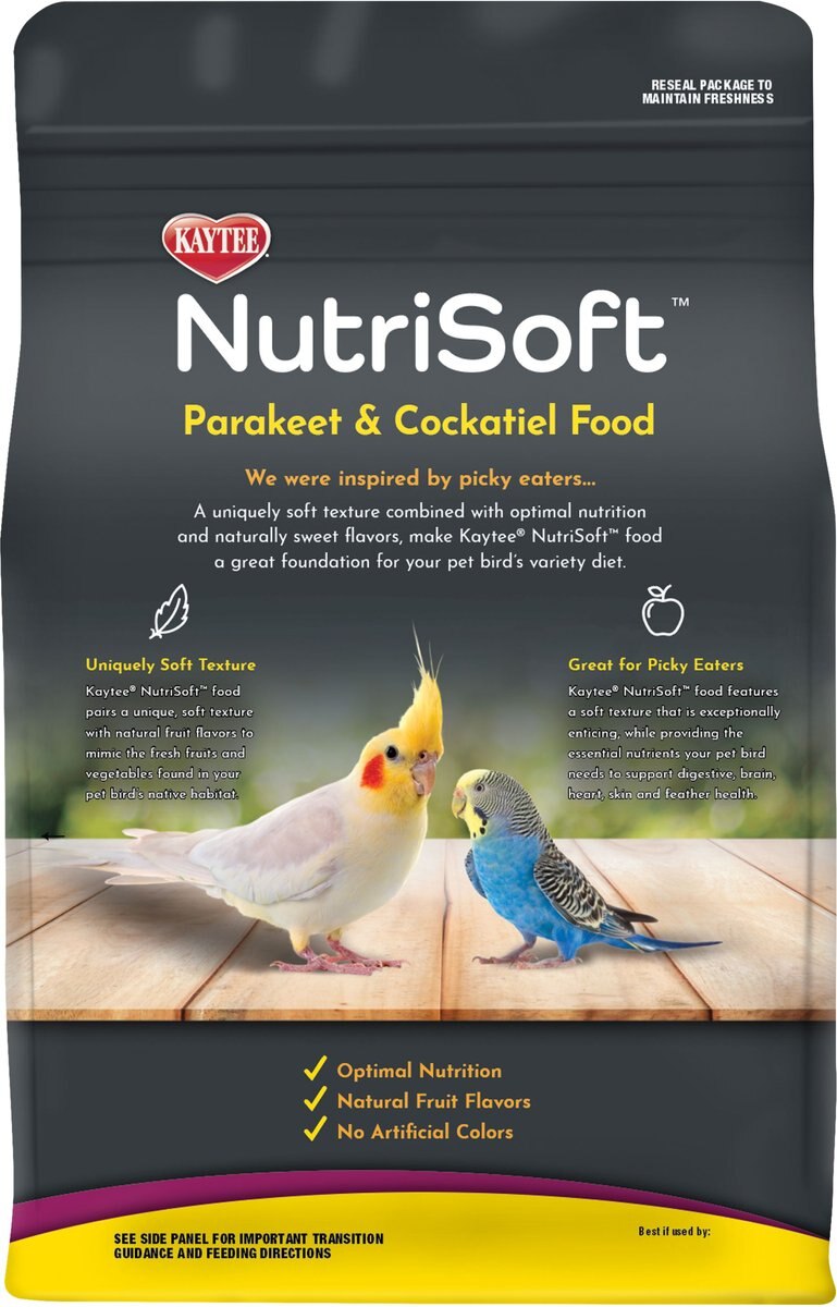 Kaytee NutriSoft Parakeet and Cockatiel Bird Food， 2-lbs