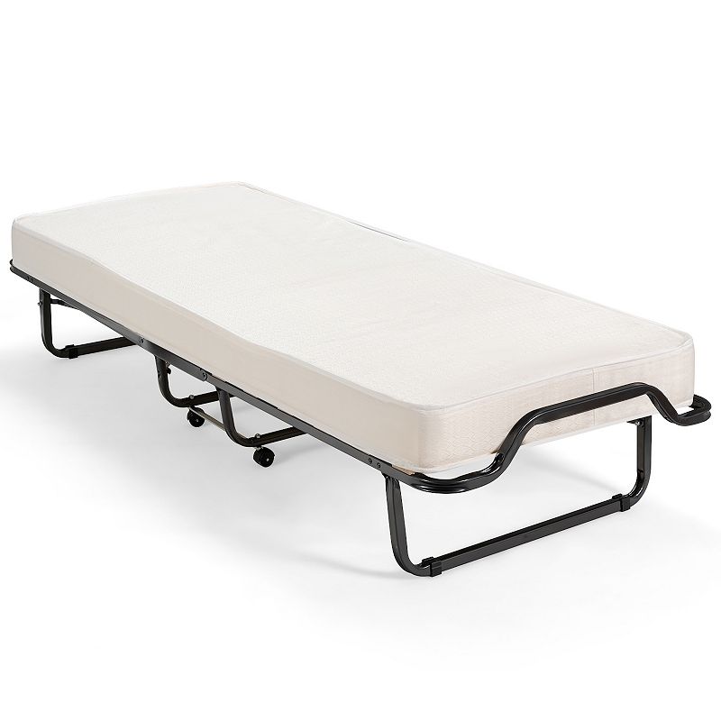 Made in Italy Rollaway Folding Bed with Memory Foam Mattress and Dust-Proof Bag