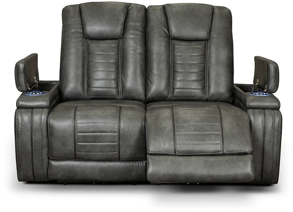 Megan Tinsmith Gray Power Reclining Loveseat