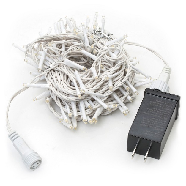 Vickerman 144 Warm White Led 2 Function Spider Light Set 24 x27 Christmas Light Set White Wire