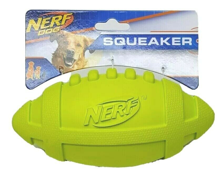 NERF Dog 7 inch Rubber Squeaker Football Dog Toy