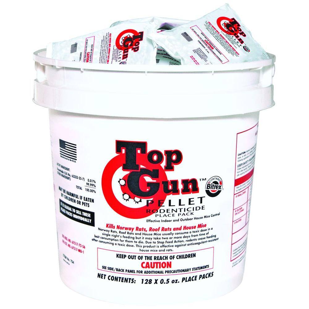 JT Eaton Top Gun Pellet Pack Rodenticide with Stop-Feed Action and Bitrex for Mice and Rats (128-Pack) 754