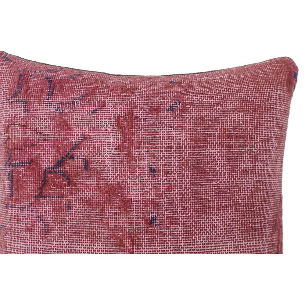 Contemporary Curry Vintage Distressed Handmade Rug Pillow