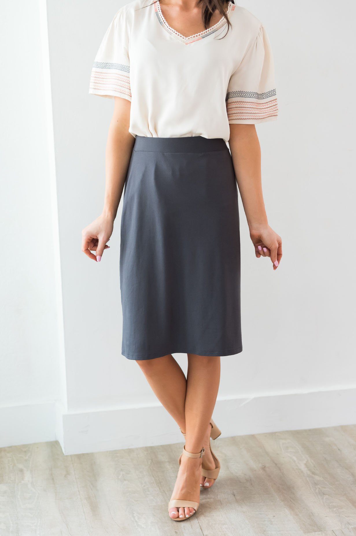 Crushing On You Modest A-line Skirt