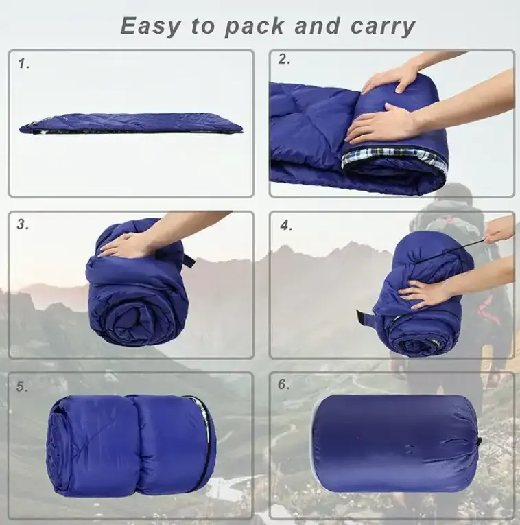 Manufacturer Envelope Organic Cotton Thickened Emergency Cheapest Sleeping Bag with Detachable Hood for Outdoor