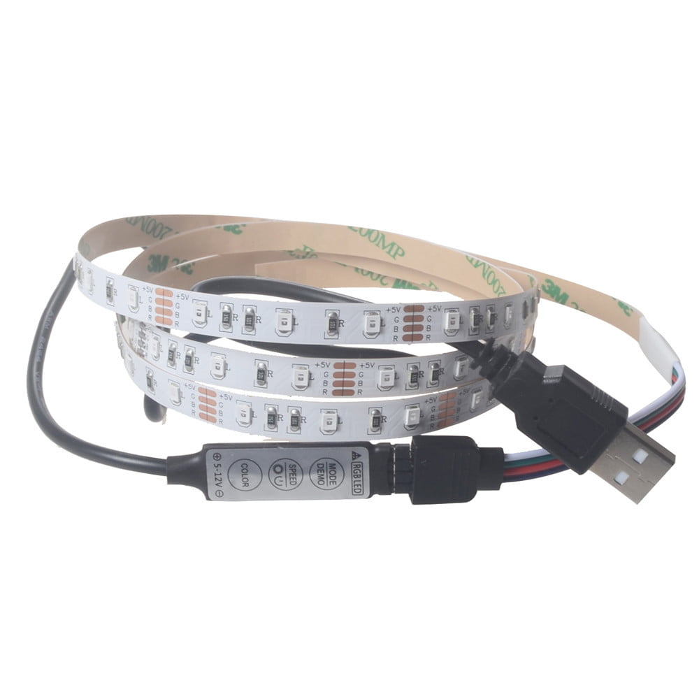 5V 2835 60SMD 100CM RGB LED Strip Light Bar TV Back Lighting Kit Led lights for bedroom outdoor floor lamp pendant DIY Wedding Party Bedroom Terrace(Multicolor)