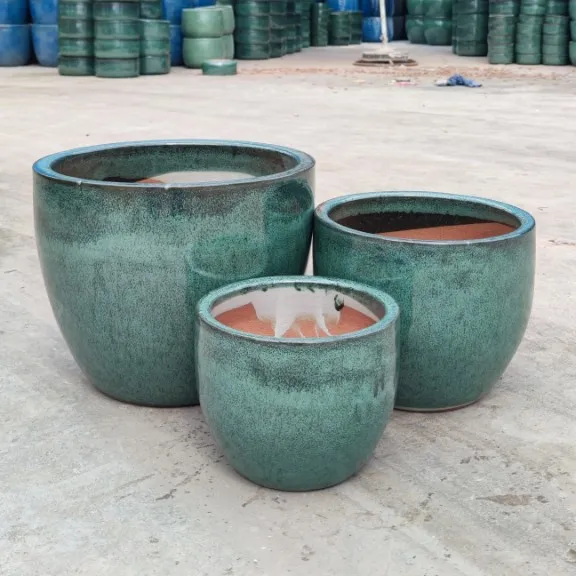 Indoor pottery pots cheap using for home and garden blue ceramic pots small vietnamese pottery planter