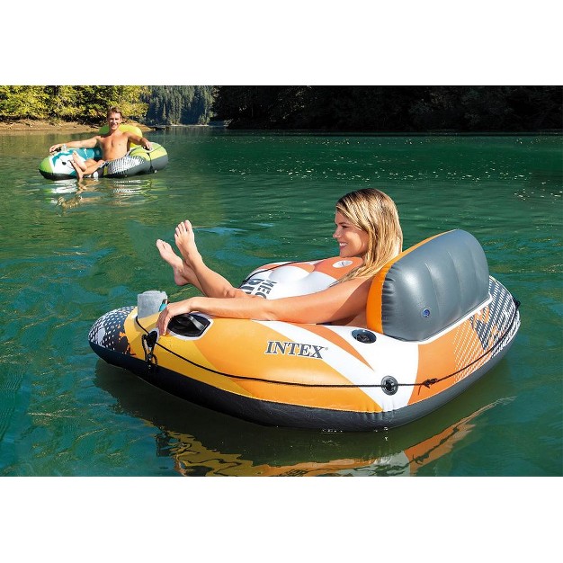 Intex Mega River Run Xl Inflatable Floating Lake Tube 52inx49inx21in Orange