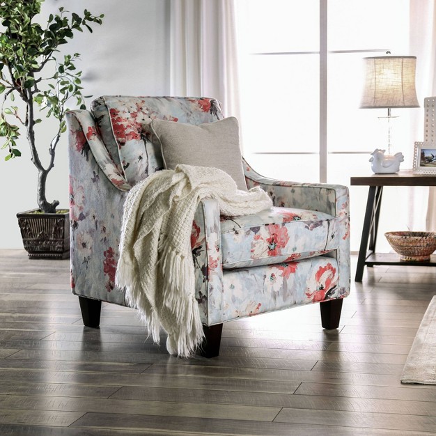 Vieta Upholstered Chair Ivory Furniture Of America