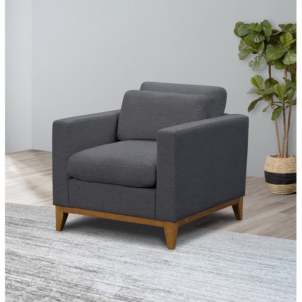 Abbyson Rosetta Modern Fabric Armchair with Wood Base