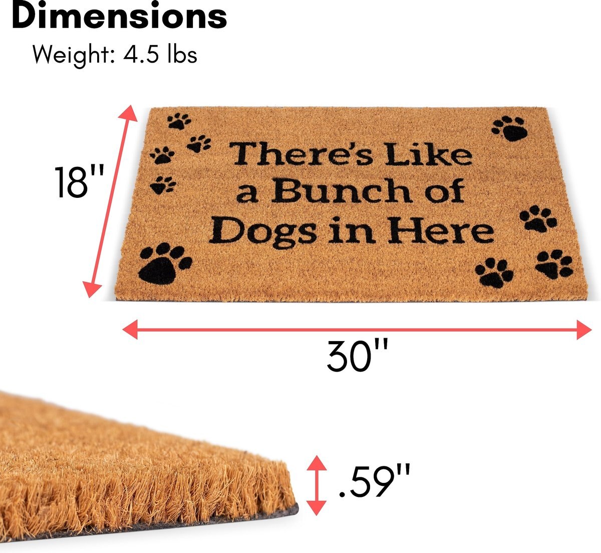 BirdRock Home Bunch of Dogs' Coir Doormat