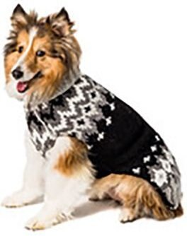 Chilly Dog Ski Wool Dog Sweater， Black