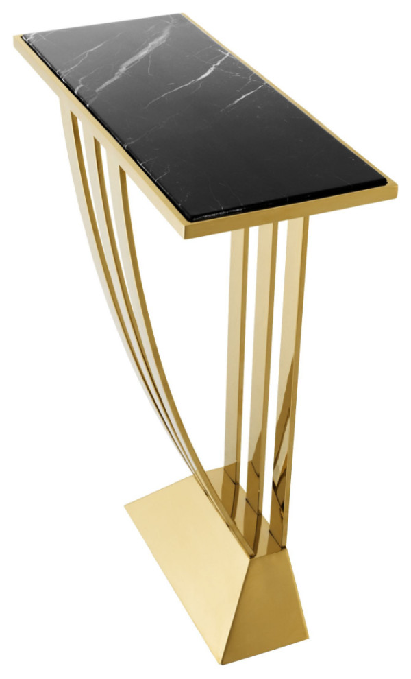 Small Gold Art Deco Console Table  Eichholtz Beau Deco   Contemporary   Console Tables   by Oroa   Distinctive Furniture  Houzz