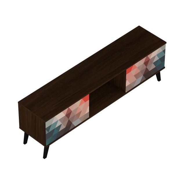 Doyers 62.20 TV Stand in Multi Color Red and Blue