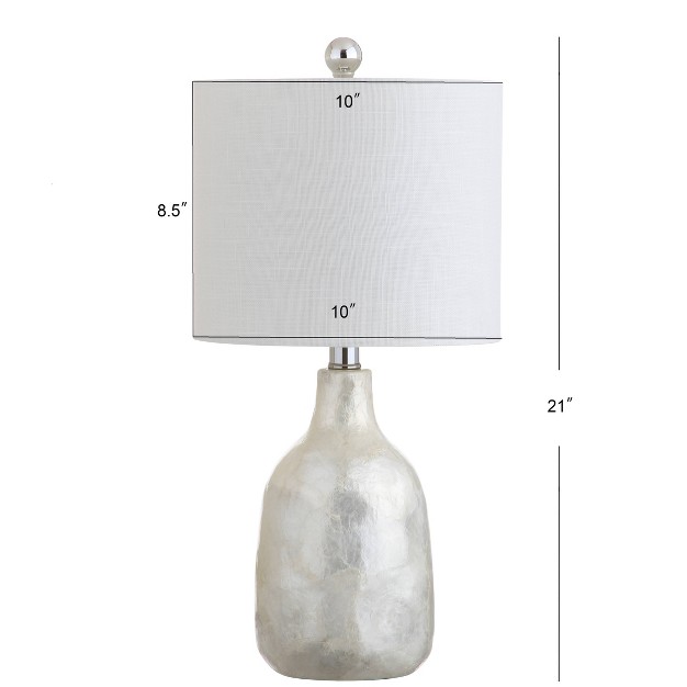 Lucille Seashell Table Lamp includes Led Light Bulb Pearl White Jonathan Y