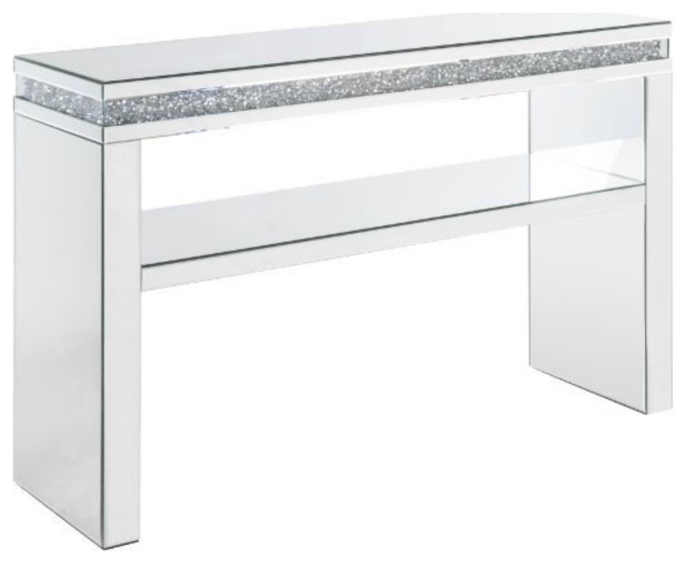 Ergode Sofa Table Mirrored and Faux Diamonds   Contemporary   Console Tables   by VirVentures  Houzz