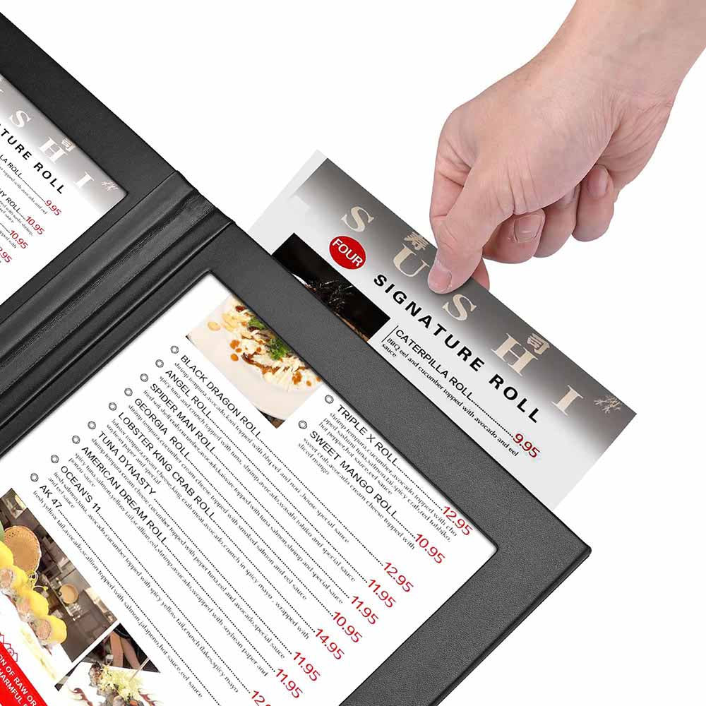 Yescom LED Back Lit Folded Menu Holder Dual Page 8.5x11in