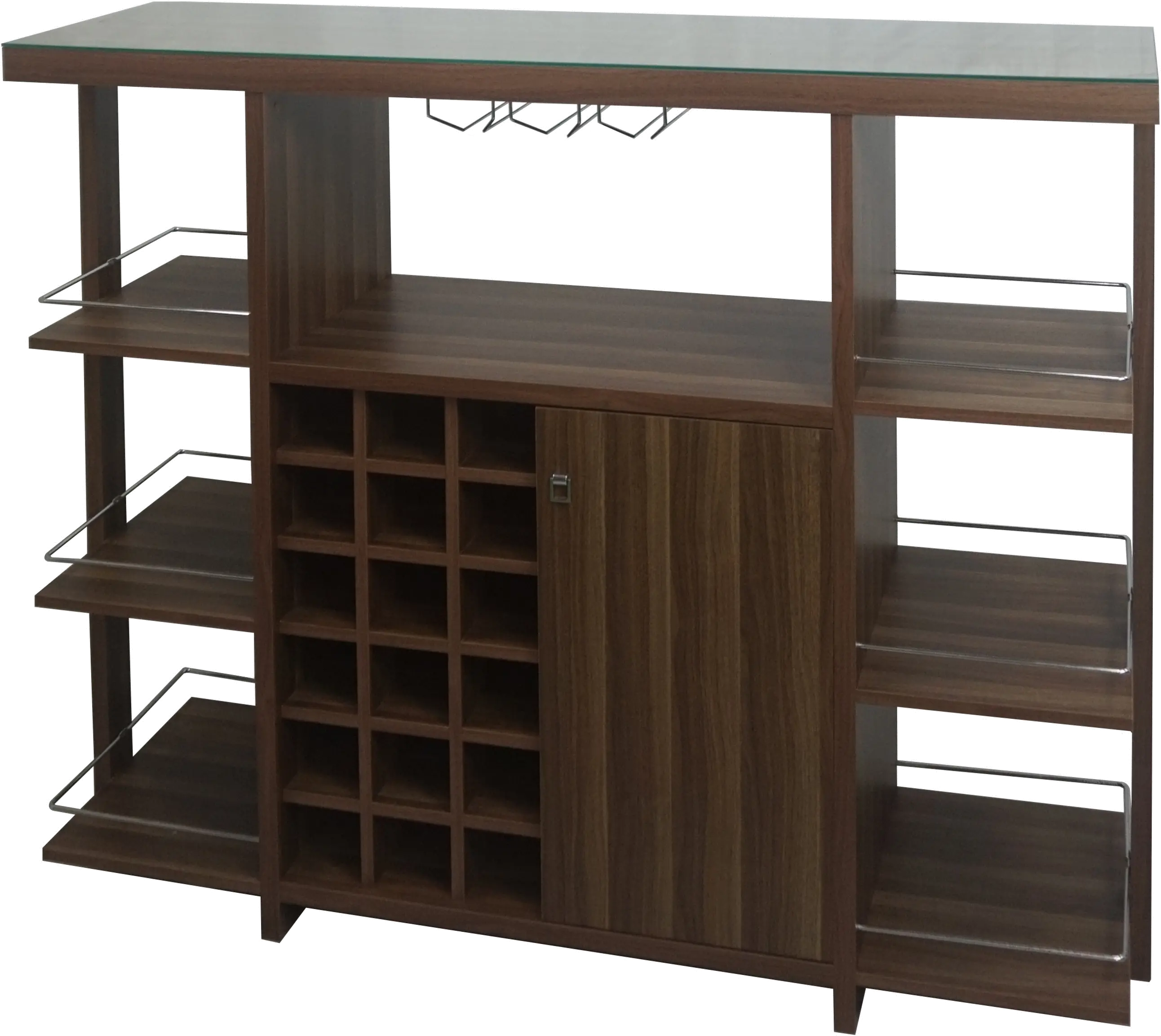 Walnut Transitional Bar Unit - Ambros Collection