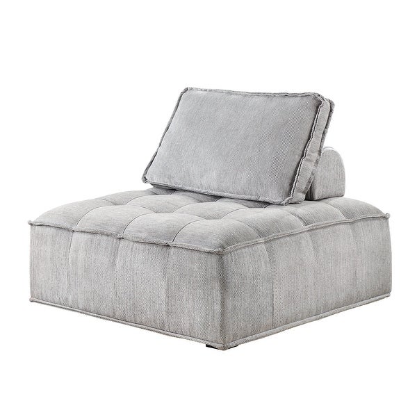 Upholstered Seating Armless Accent Chair Oversized Leisure Sofa Lounge Chair Lazy Sofa Barrel Chair， for Livingroom， Gray