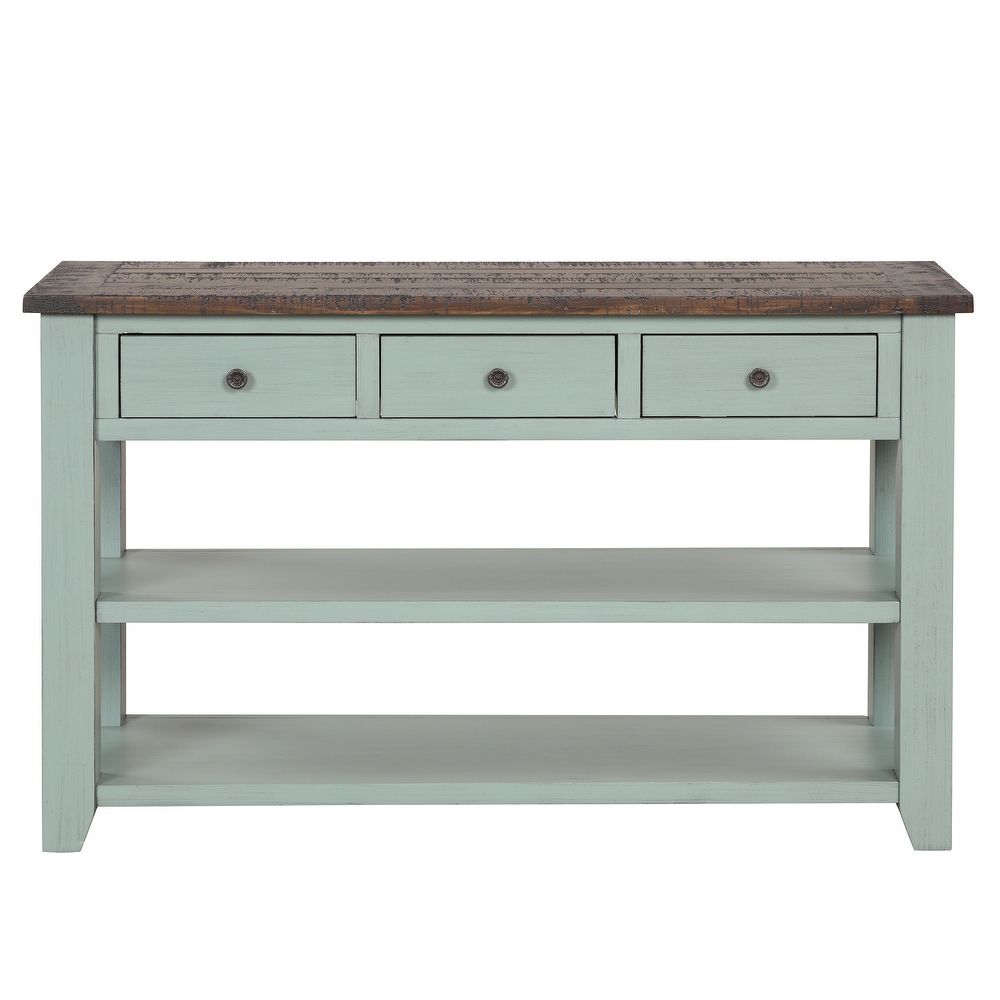 Console Table with 3 Storage Drawers and 2 Shelves