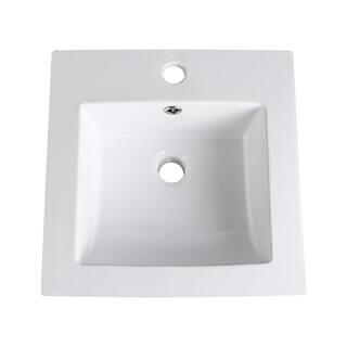 Fresca Allier 16 in. Drop-In Ceramic Bathroom Sink in White with Integrated Bowl FVS8118WH