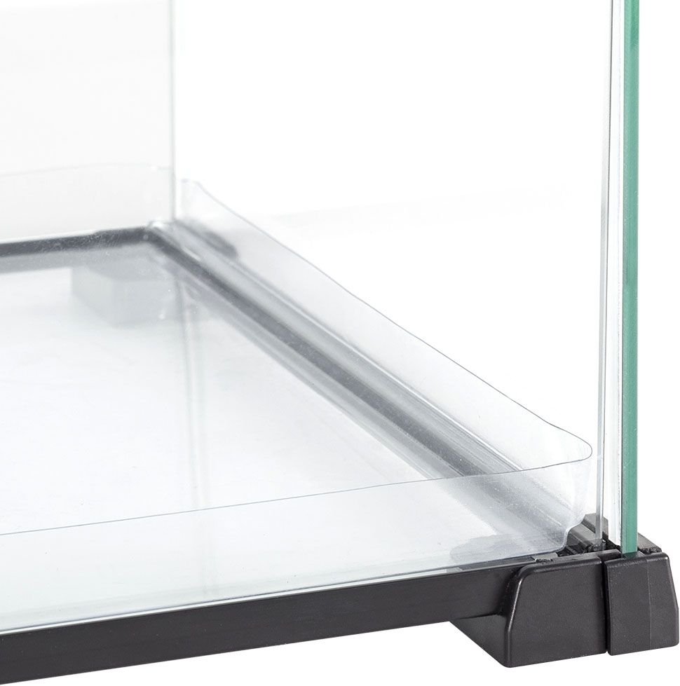 REPTI ZOO Knock-down Double Top Cover Glass Terrarium， Black， 18-gal