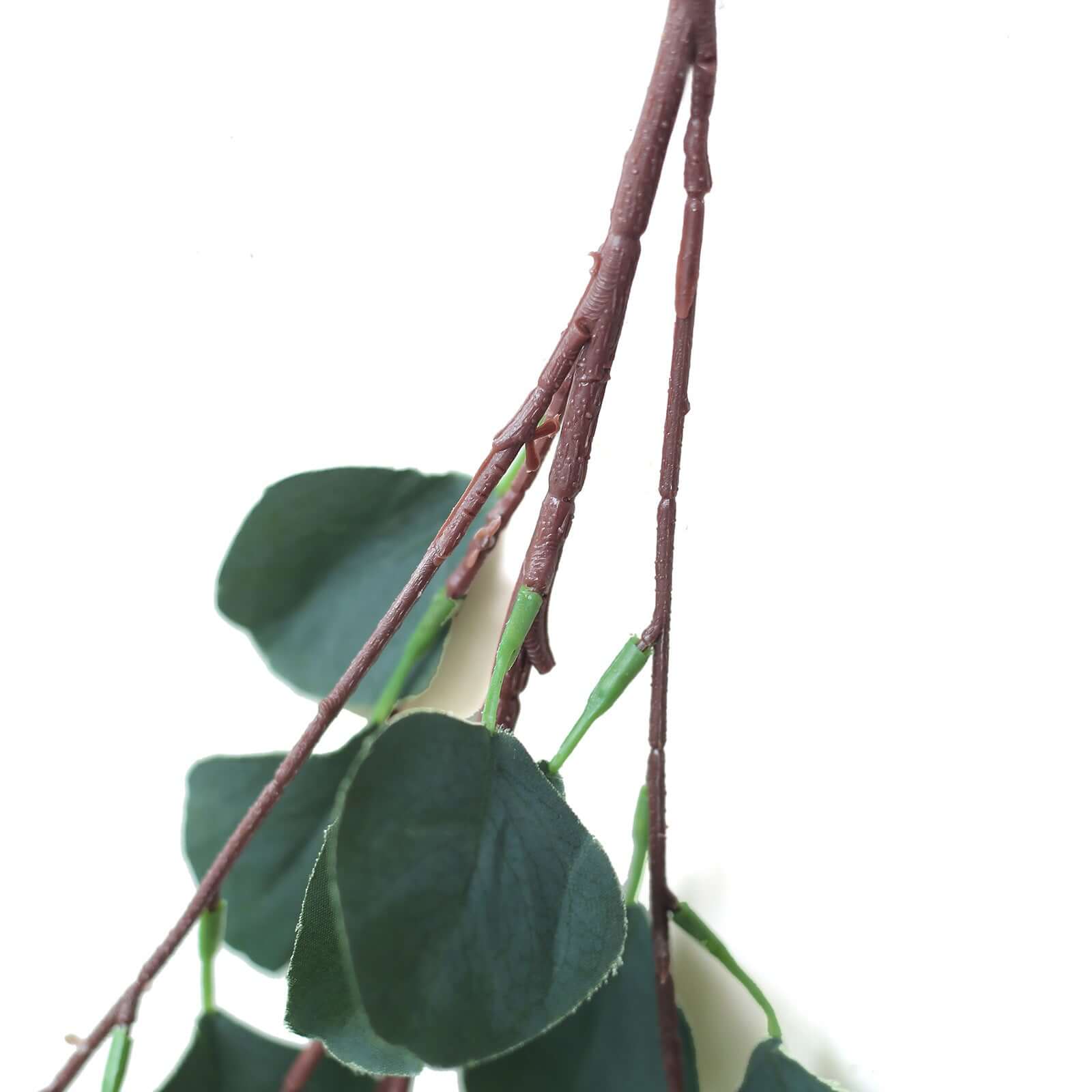 2 Bushes Artificial Eucalyptus Branches, Faux Plant Stems 36